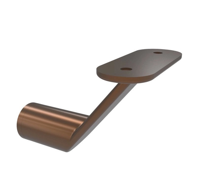 Bronzen schuine leuningdrager voor vlakke trapleuning (blind) - per stuk afbeelding